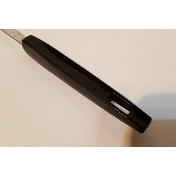 Vintage Androck Black Handle Chromium Plate Serving Slotted Spoon  12" - Picture 2 of 6